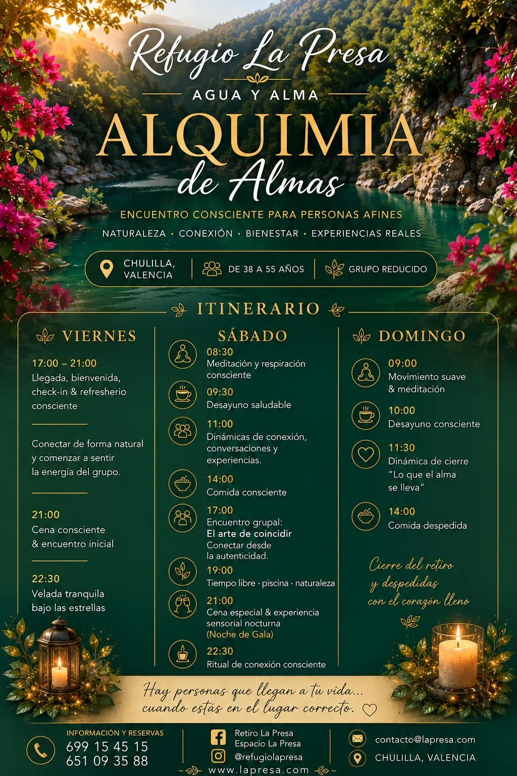 Programa del fin de semana Alquimia de Almas en Refugio La Presa